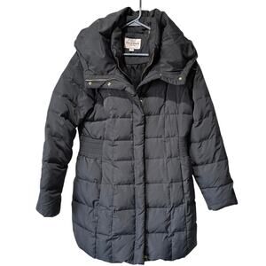 Cole Haan Taffeta Down Coat with Bib Front and Dramatic Hood Women’s Size Large